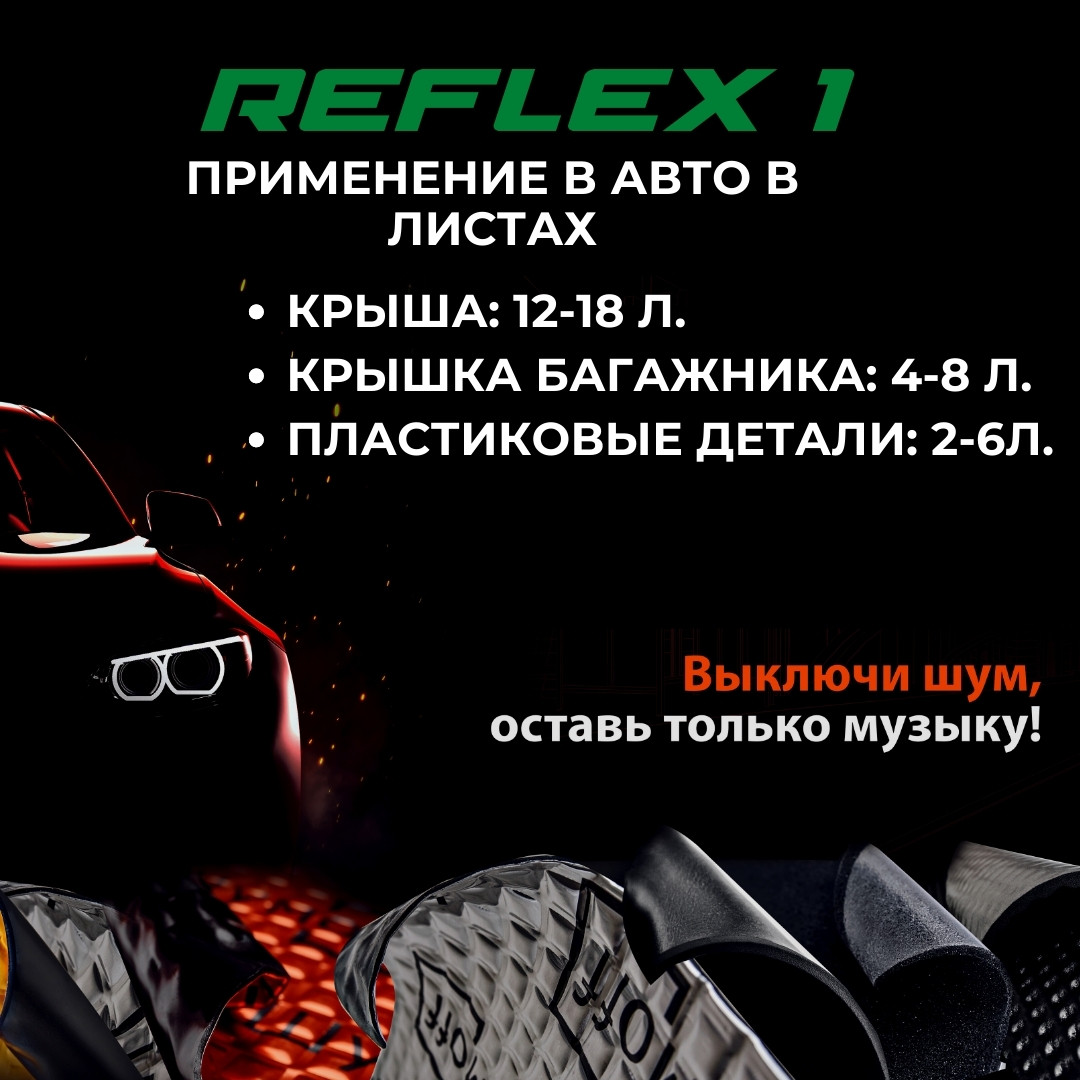 Вибропоглощающий материал для авто Шумофф Шумоизоляция Reflex 1.6  SH-Reflex1.6 – купить в Москве, цены в интернет-магазинах на Мегамаркет