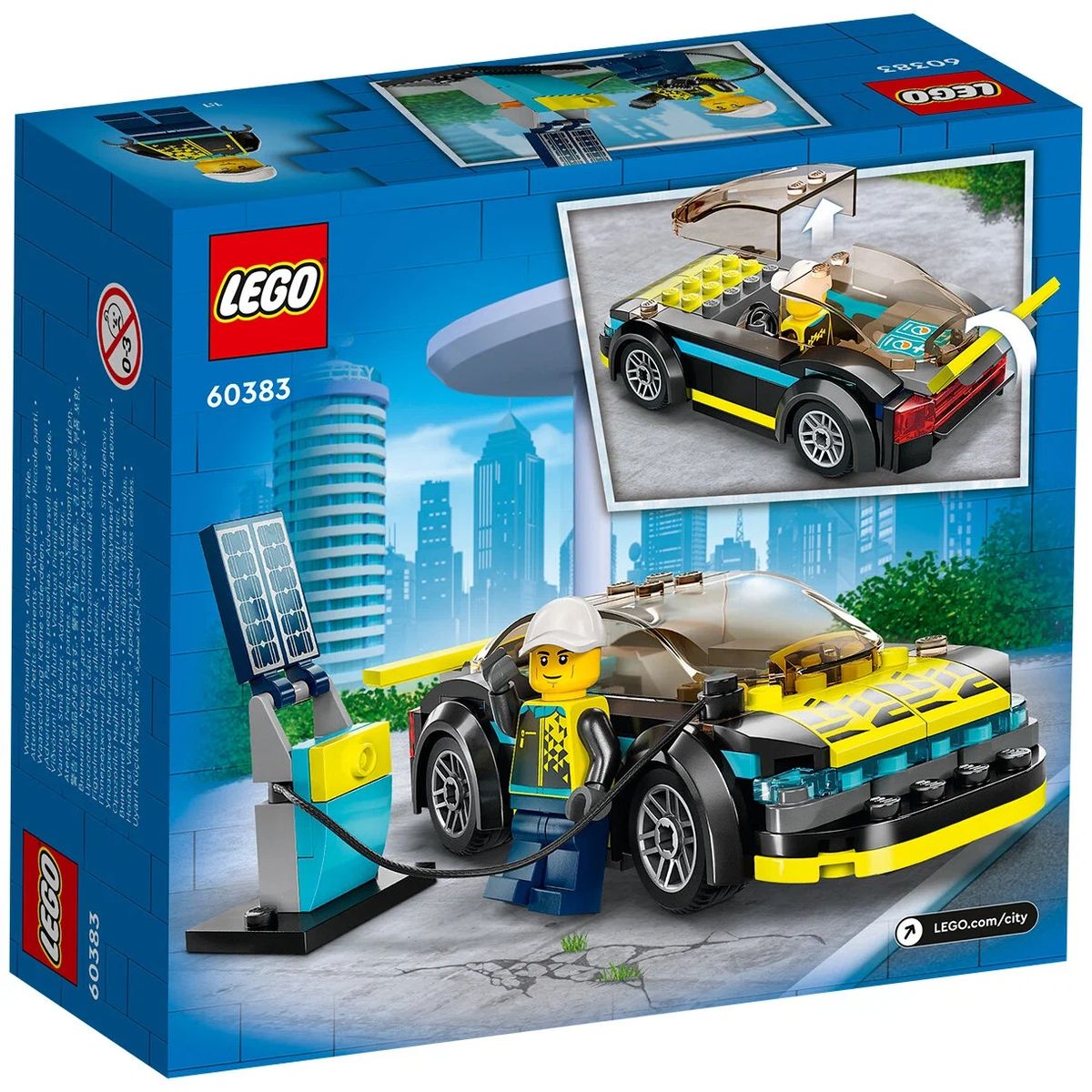 Купить конструктор LEGO City Электрический спорткар, 95 деталей, 60383,  цены на Мегамаркет | Артикул: 600010709288