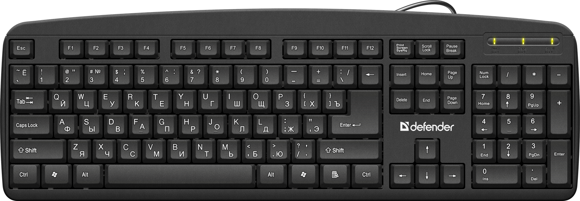 Проводная клавиатура Defender Office HB-910 Black (45910) - купить в e2e4 Новосибирск, цена на Мегамаркет