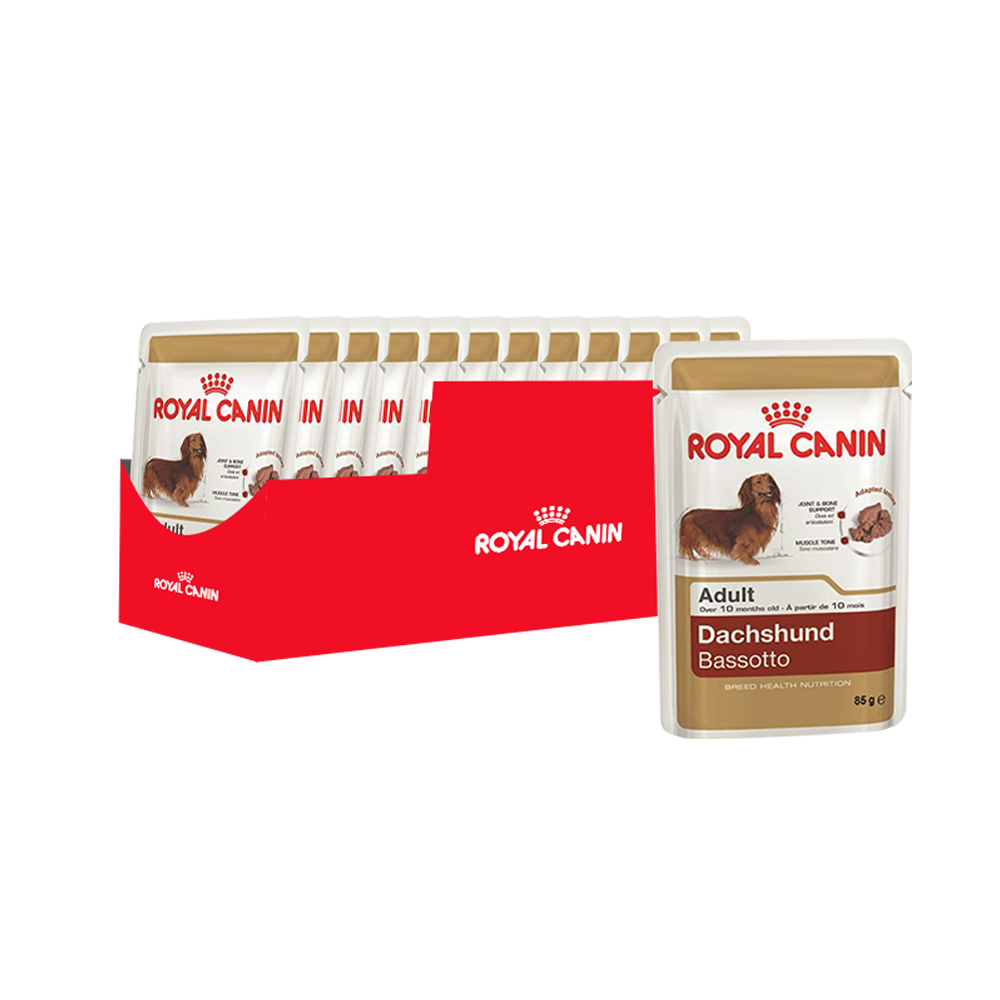 Влажный корм для собак ROYAL CANIN Dachshund Adult, такса, курица, 85г, 12шт