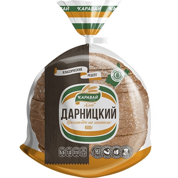 Хлеб серый, Каравай, Дарницкий, 600 г