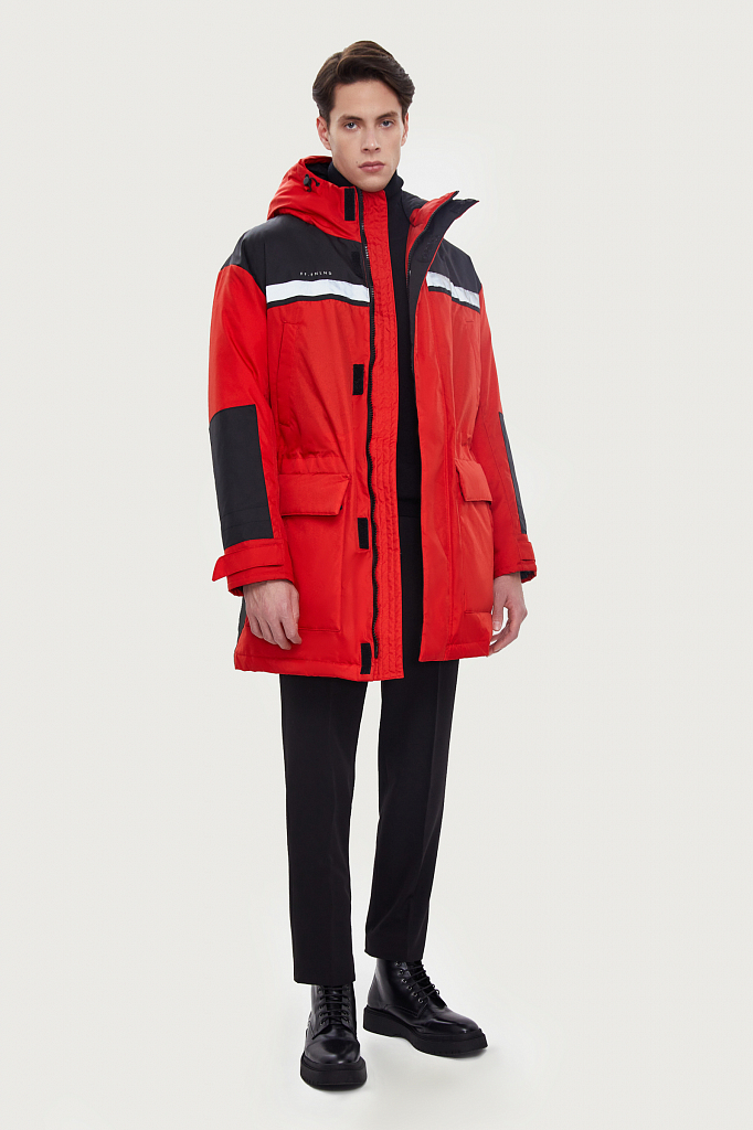 Зимняя куртка мужская Finn Flare W20-61002 красная 46