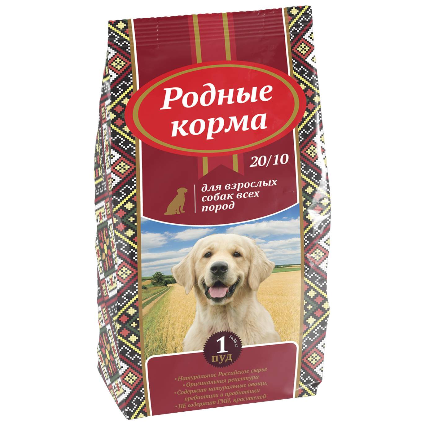 Сухой корм для собак Родные корма, все породы, курица, 16,38кг