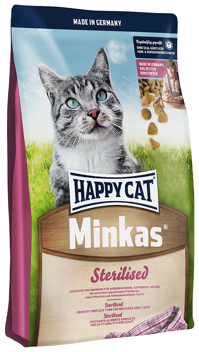Сухой корм для кошек Happy Cat Minkas Sterilised, для стерилизованных, 1,5кг