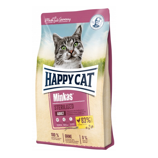 Сухой корм для кошек Happy Cat Minkas Sterilised, для стерилизованных, 1,5кг