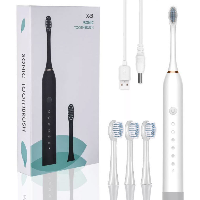 Зубная щетка электрическая Sonic Toothbrush X-3 White, купить в Москве, цены в интернет-магазинах на Мегамаркет