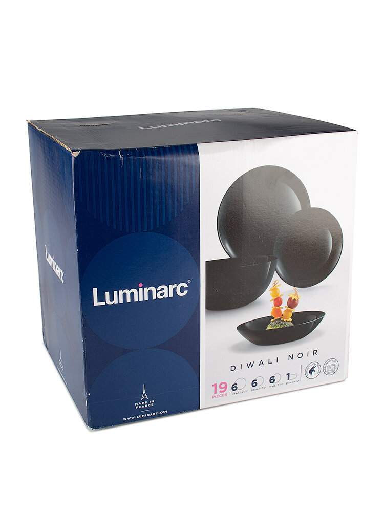 Набор столовой посуды LUMINARC DIWALI NOIR 19 предметов - купить в ООО АРКБЕРРИ (со склада МегаМаркет), цена на Мегамаркет