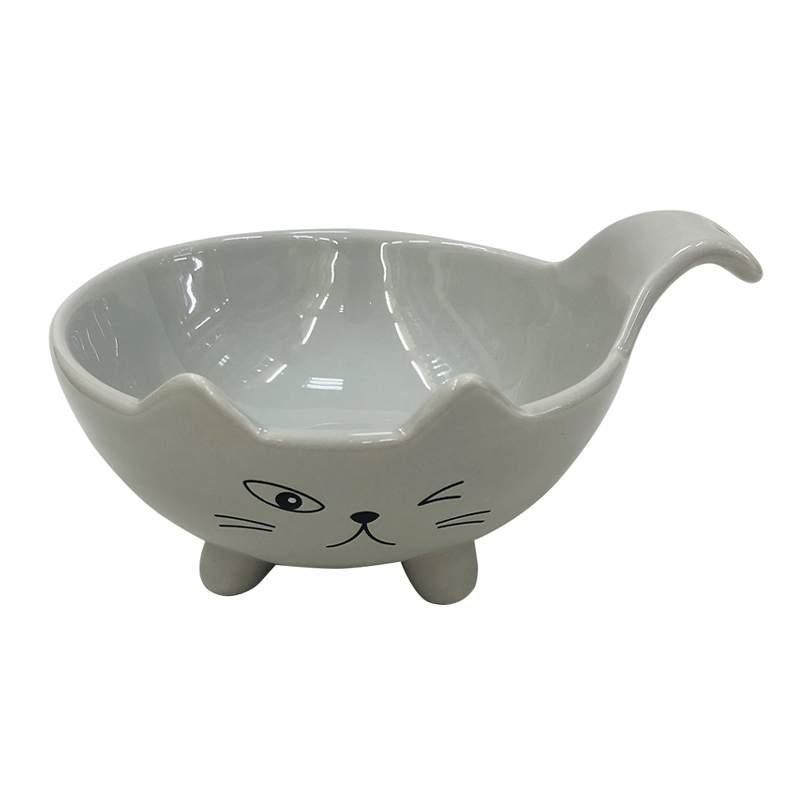 Одинарная миска для кошек и собак Foxie Cat Bowl, керамика, белый, 0,22 л