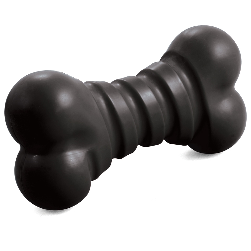 Жевательная игрушка для собак Triol Мега, кость, резина повышенной прочности, черный, 19см