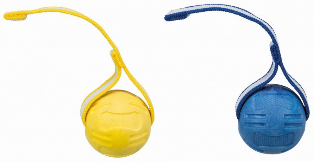 Апорт для собак TRIXIE Sporting TPR мяч на верёвке, в ассортименте, 20 см
