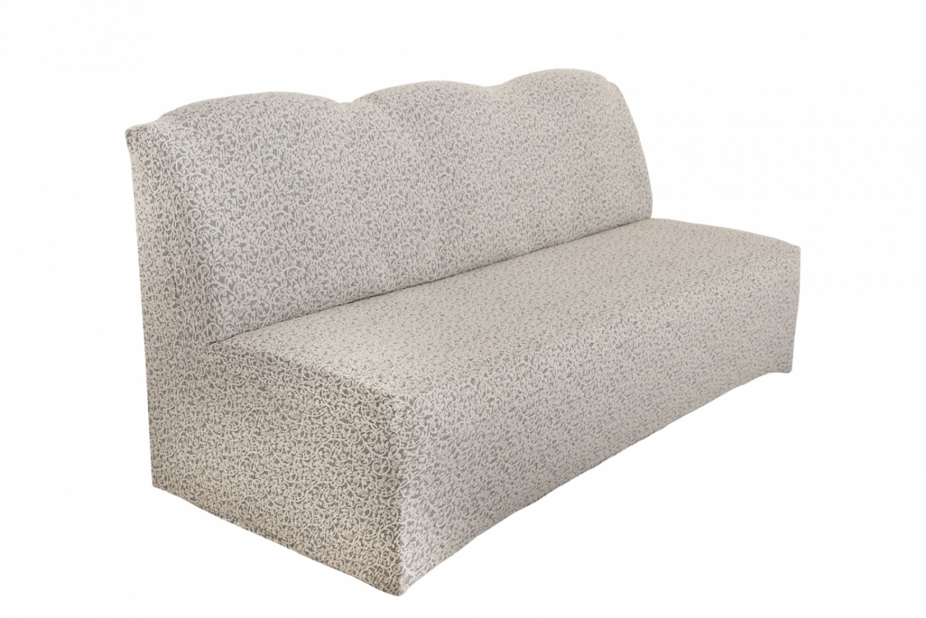 Чехол на трехместный диван без подлокотников Venera, жаккард, цвет слоновая кость