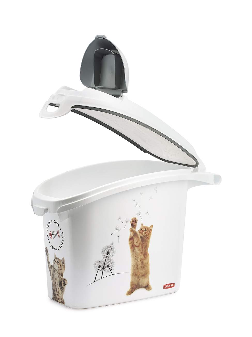Контейнер для корма Curver PET LIFE CAT белый, 15 л, 6 кг