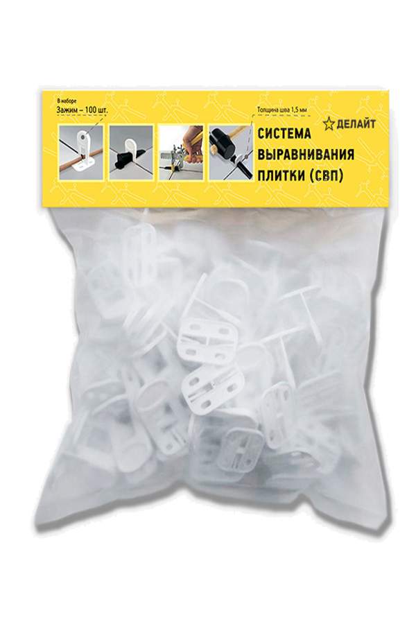Зажим система выравнивания плитки 100шт. Toolberg 2707104 купить в Екатеринбурге