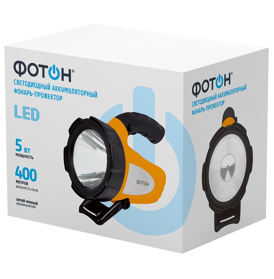 Фонарь-прожектор аккумуляторный "Фотон. РB-7500", 5 Вт, светодиодный ...