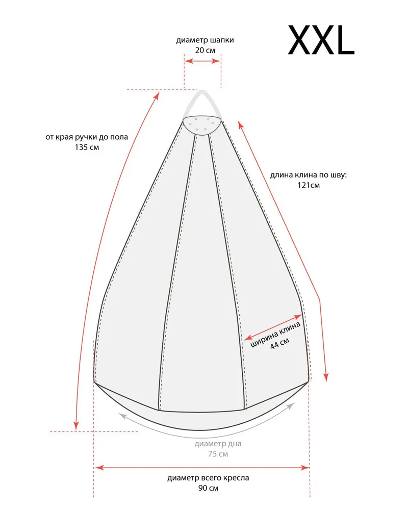 Кресло мешок размеры