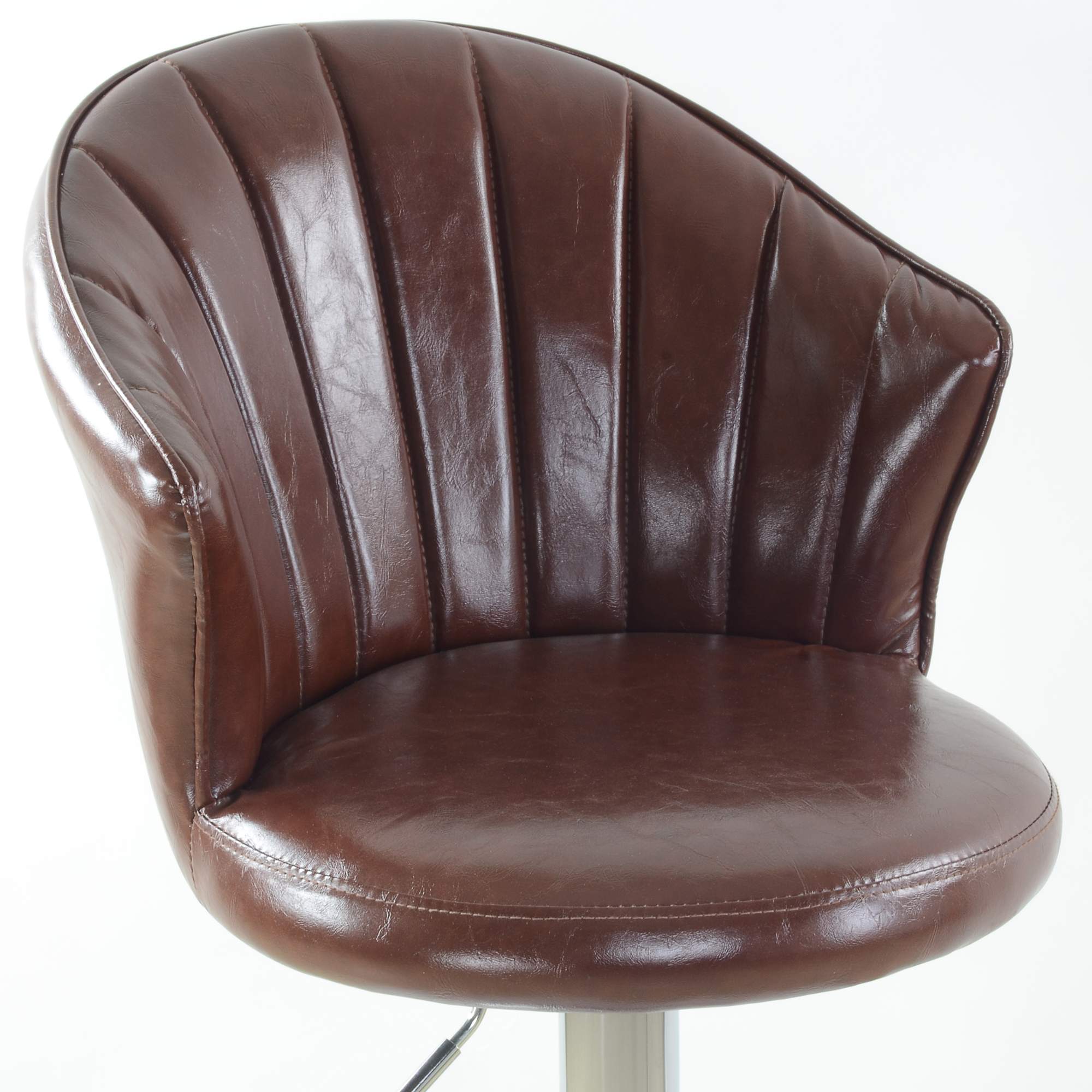 Барный стул Barneo N-31 Лидер / Chrome / SPU коричневый глянец