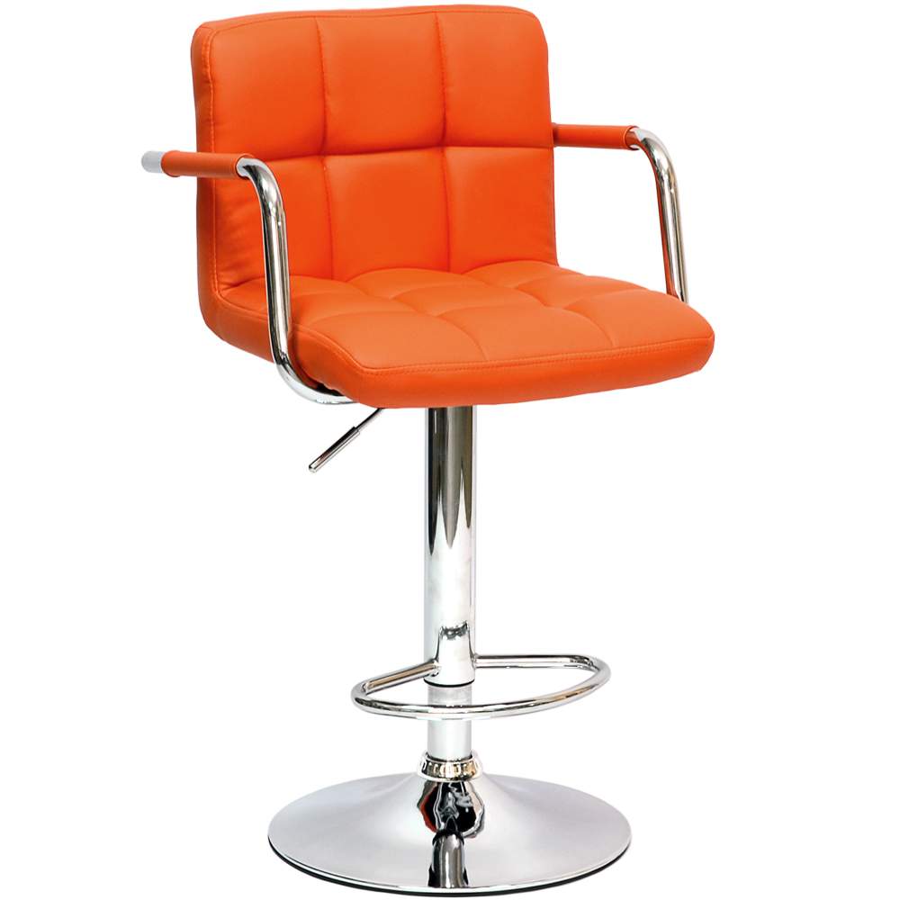 Барный стул Barneo N-69 Kruger Arm оранжевая экокожа
