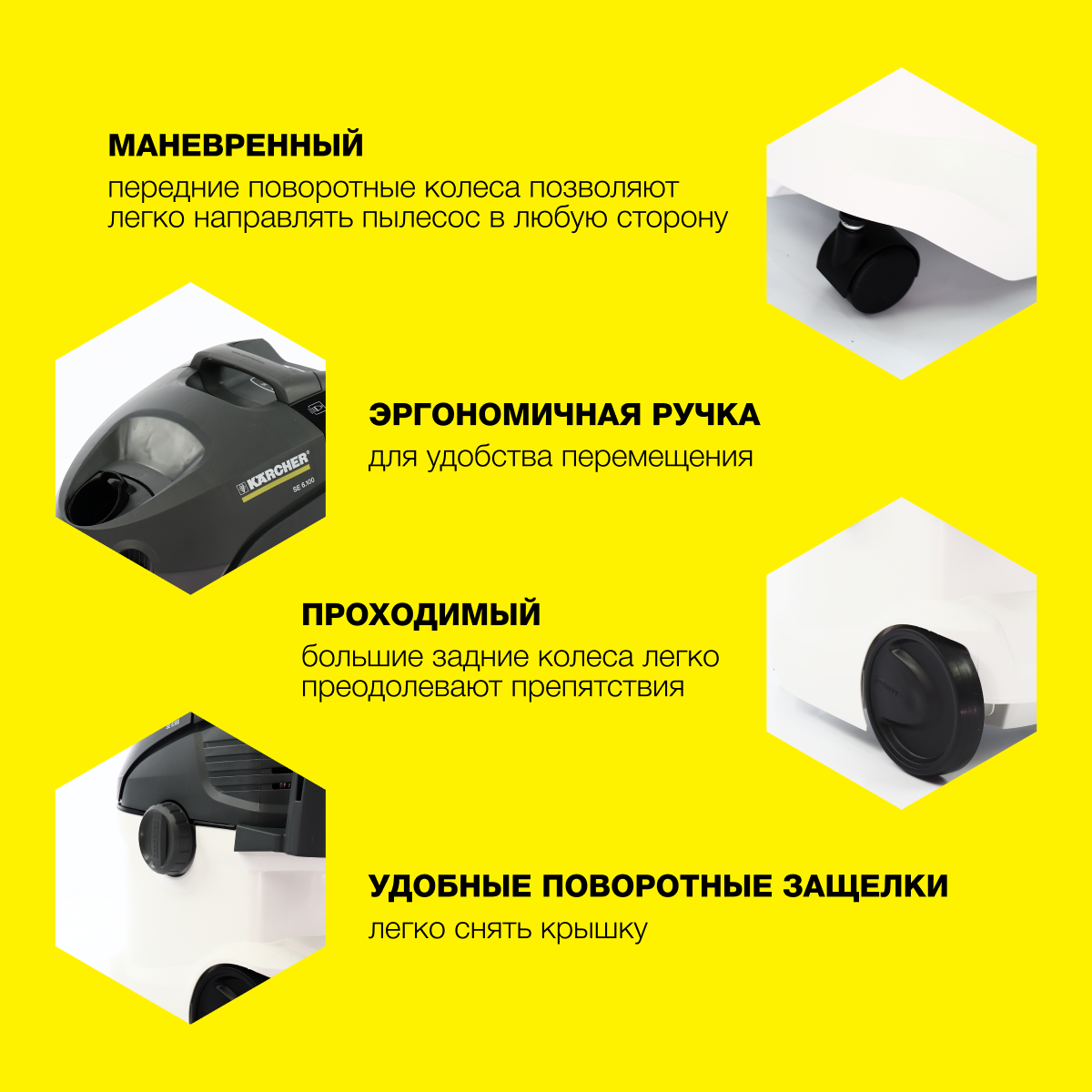 Пылесос моющий Karcher SE 6.100 1.081-220.0 - отзывы покупателей на  Мегамаркет | 100000018293