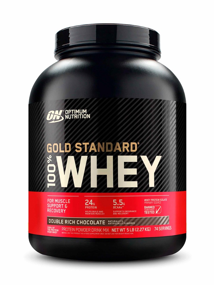 Сывороточный протеин Optimum Nutrition Gold Standard 100% Whey 5 lb Double Rich Chocolate - купить в Москве, цены на Мегамаркет | 600003557960