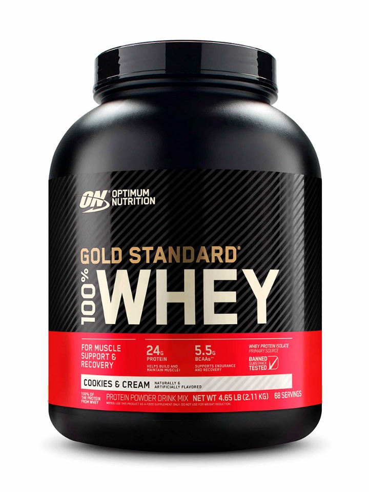 Сывороточный протеин Optimum Nutrition Gold Standard 100% Whey 4,65 lb Cookies and Cream - характеристики и описание на Мегамаркет | 600003557959