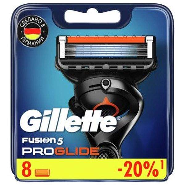 Купить сменные кассеты Gillette Fusion ProGlide Для Мужской Бритвы, 8 шт, с 5 лезвиями, с точным, цены на Мегамаркет | Артикул: 100051881739