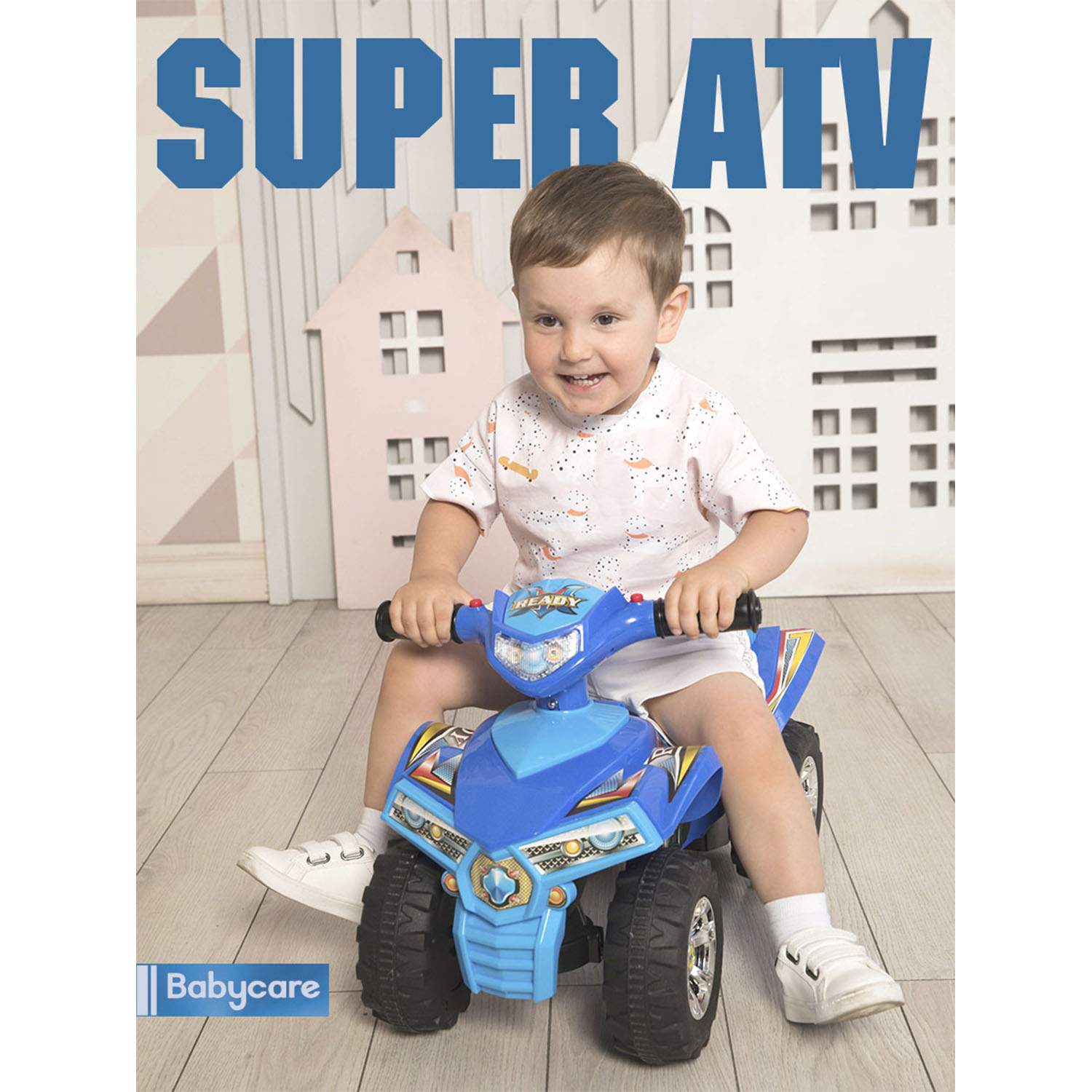 Отзывы о каталка детская Babycare Super ATV Желтый/Синий (Yellow/Blue),  кожаное сиденье - отзывы покупателей на Мегамаркет | каталки детские  551_кожа_Yellow/Blue - 600003557111