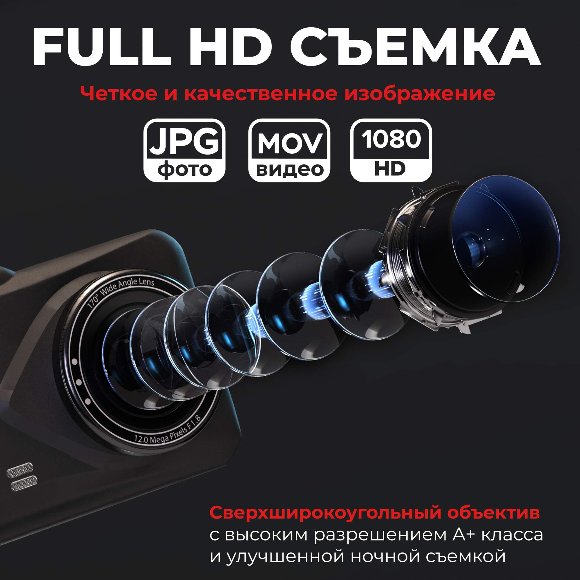 Купить видеорегистратор Carowell cardvr2camerasPRO с камерой заднего вида и датчиком  движения, цены на Мегамаркет | Артикул: 600009032332