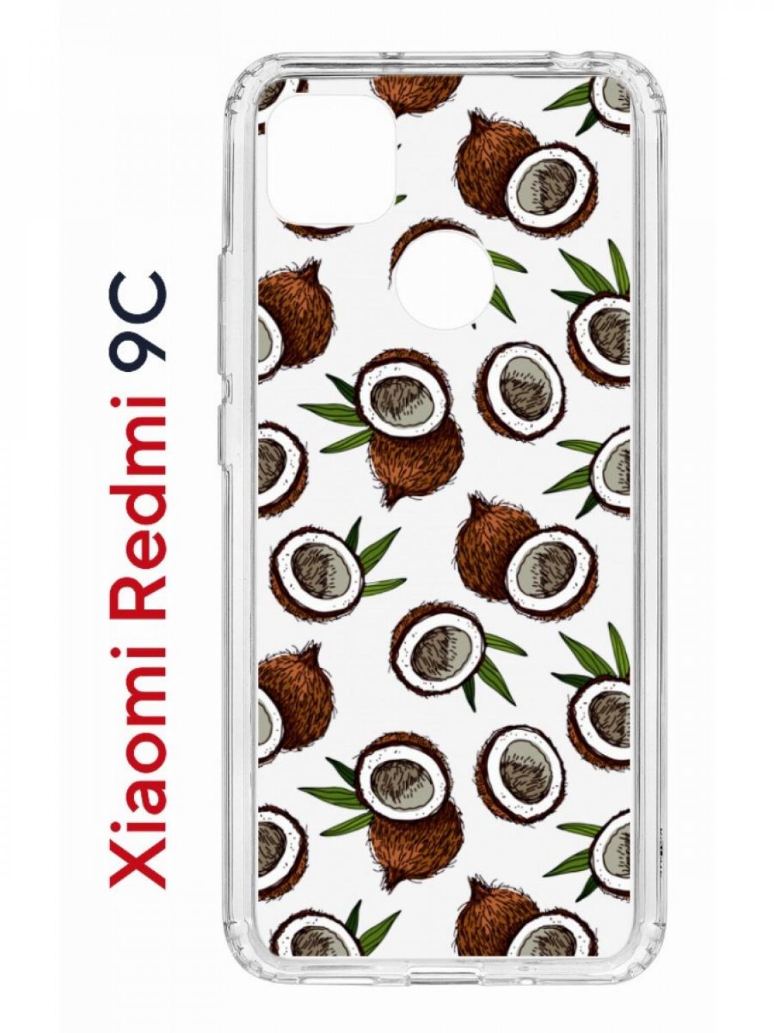 Чехол на Redmi 9C с принтом Kruche Print Кокосы,противоударный бампер с  защитой камеры, купить в Москве, цены в интернет-магазинах на Мегамаркет