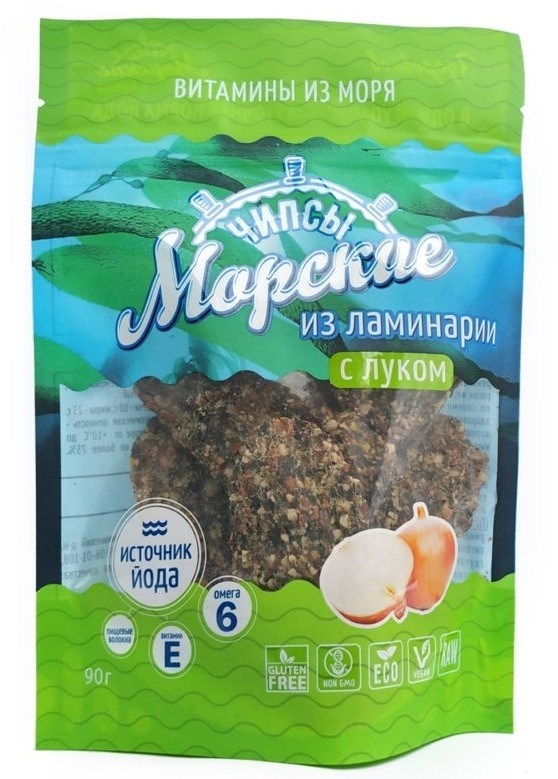 Морские чипсы из ламинарии с луком, 90г