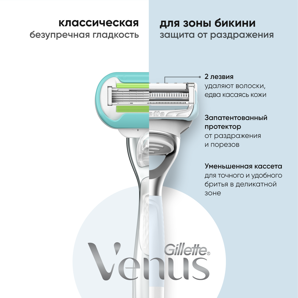 Женская бритва VENUS Sensi Care для ухода за кожей в зоне бикини с одной  кассетой - отзывы покупателей на Мегамаркет | многоразовые станки  7702018574223