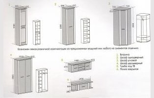 Стенка для гостиной прямая МебельГрад Элана 472,5х41х208,5, дуб сонома