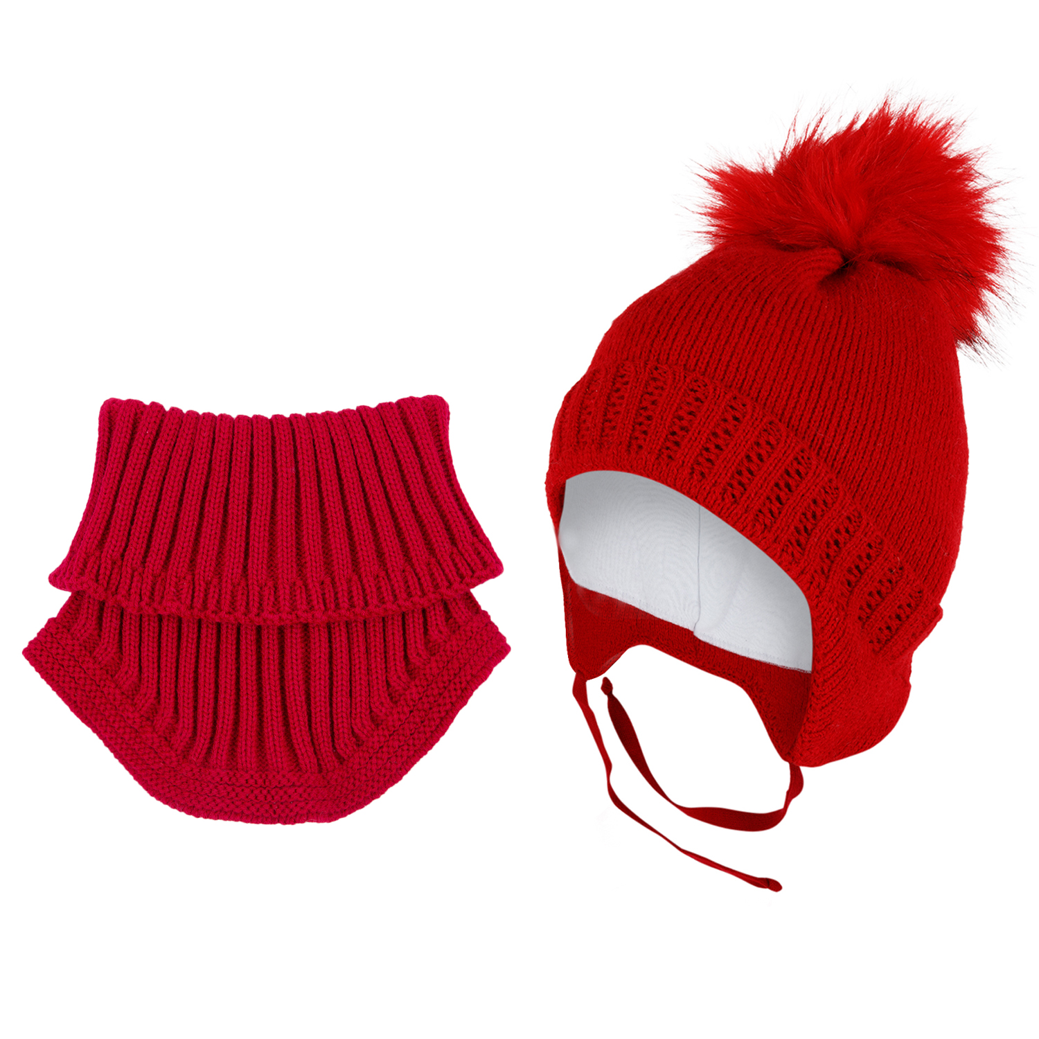 Комплект шапка и шарф Fun Time ELFW21-054 цв. красный р. 46