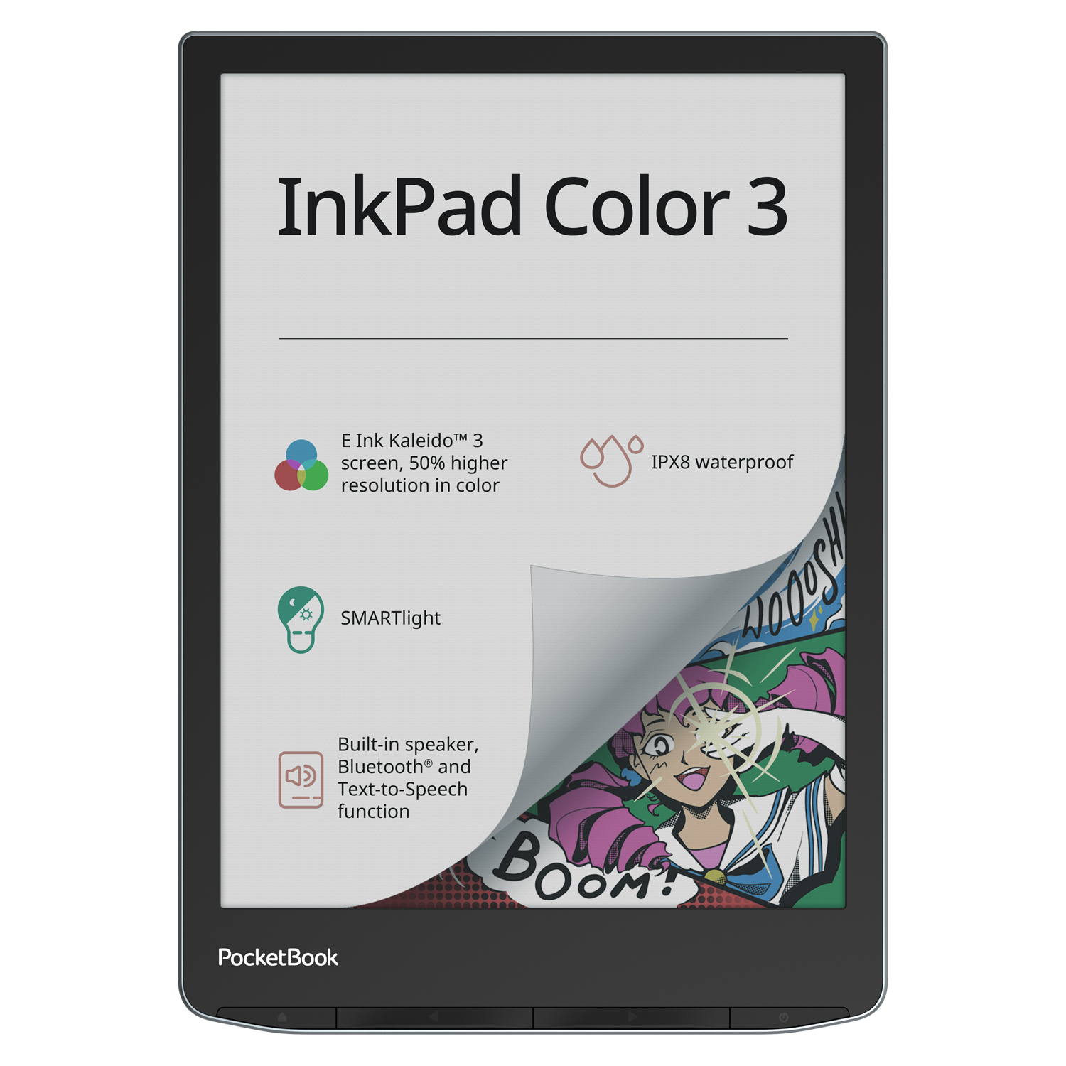 Книга электронная PocketBook 743K3 InkPad Color 3 Stormy Sea, PB743K3-1-WW - купить в Мегамаркет Москва Томилино, цена на Мегамаркет