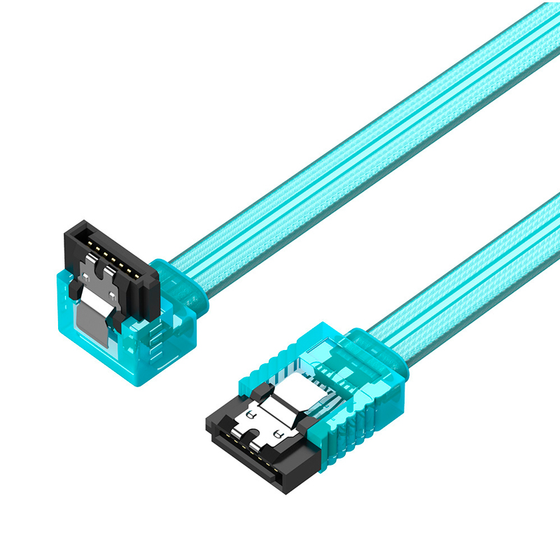 Кабель Vention SATA 3 M/SATA 3 M угловой голубой 50см (KDDSD), купить в ...