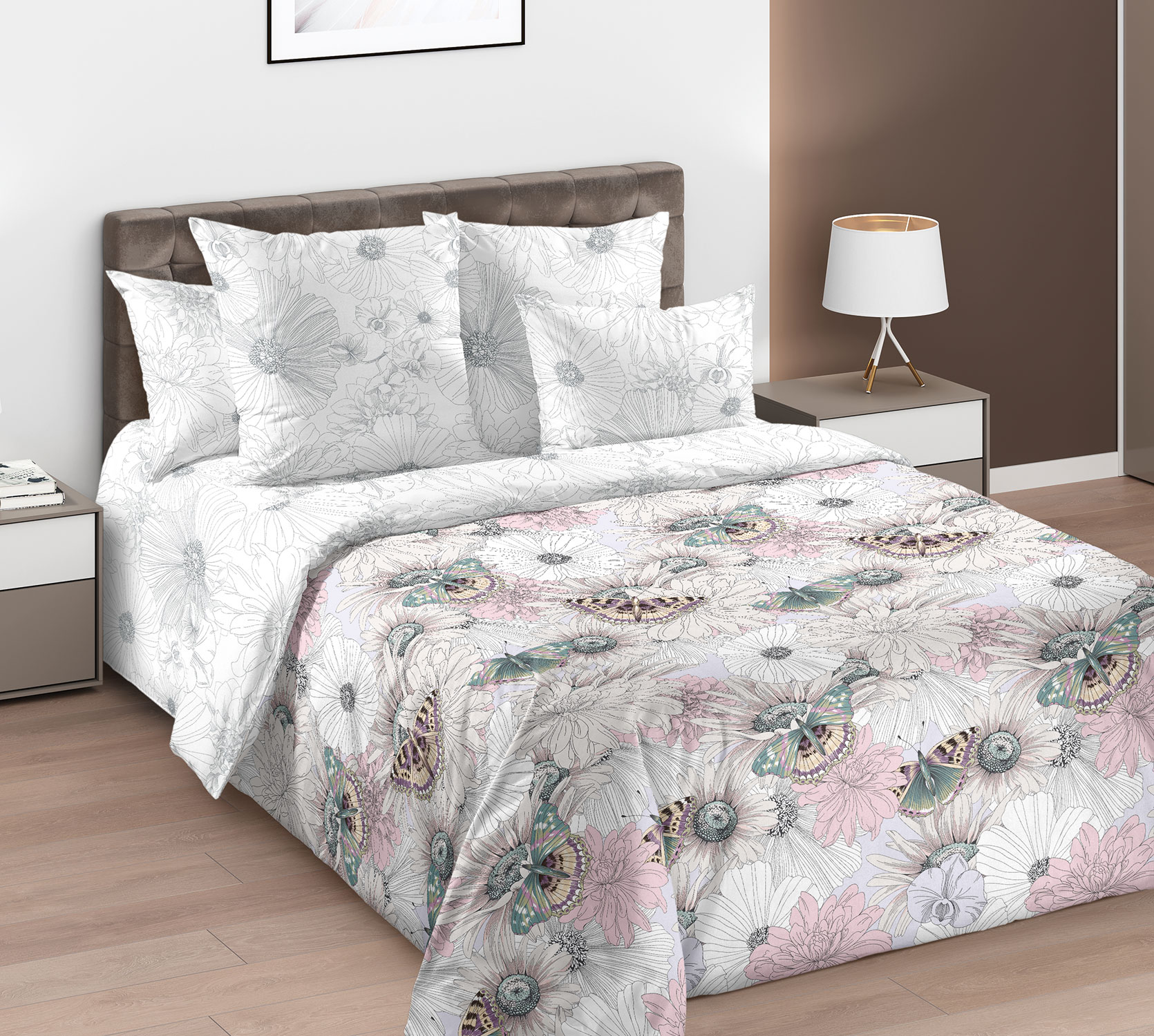 Купить комплект постельного белья Цветочный луг 1,5 спальный 2*50x70, цены в интернет-магазине на Мегамаркет | 600012749972