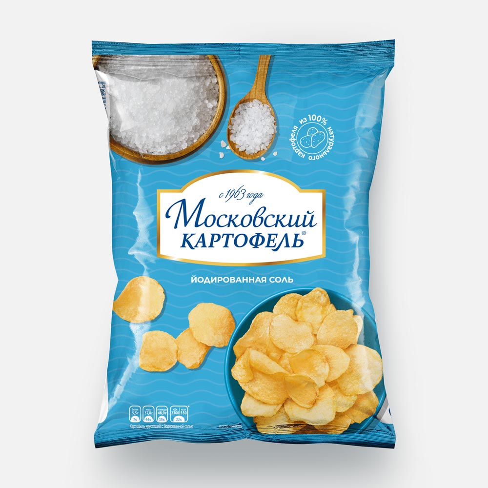 Купить чипсы Московский картофель с йодированной солью, 60 г, цены на Мегамаркет | Артикул: 100067236872