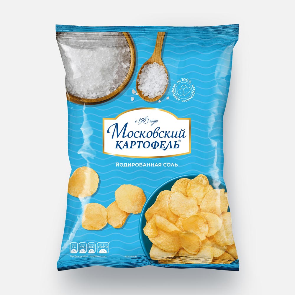 Чипсы Московский картофель с йодированной солью, 120 г - купить в Мегамаркет Москва Пушкино, цена на Мегамаркет