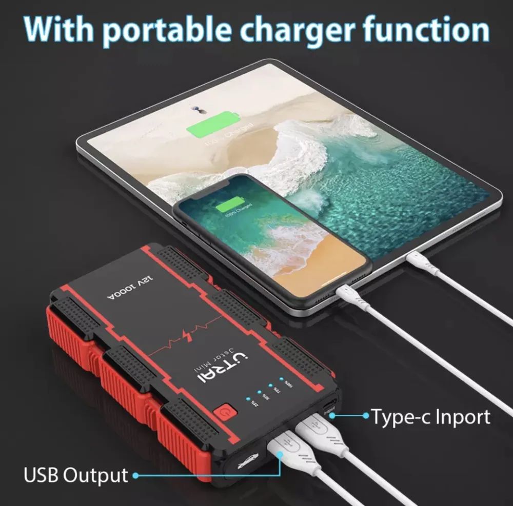 Пусковое устройство Utrai 13000mAh 1000A бустер автономное, портативное.  Powerbank - отзывы покупателей на Мегамаркет | 600008853757