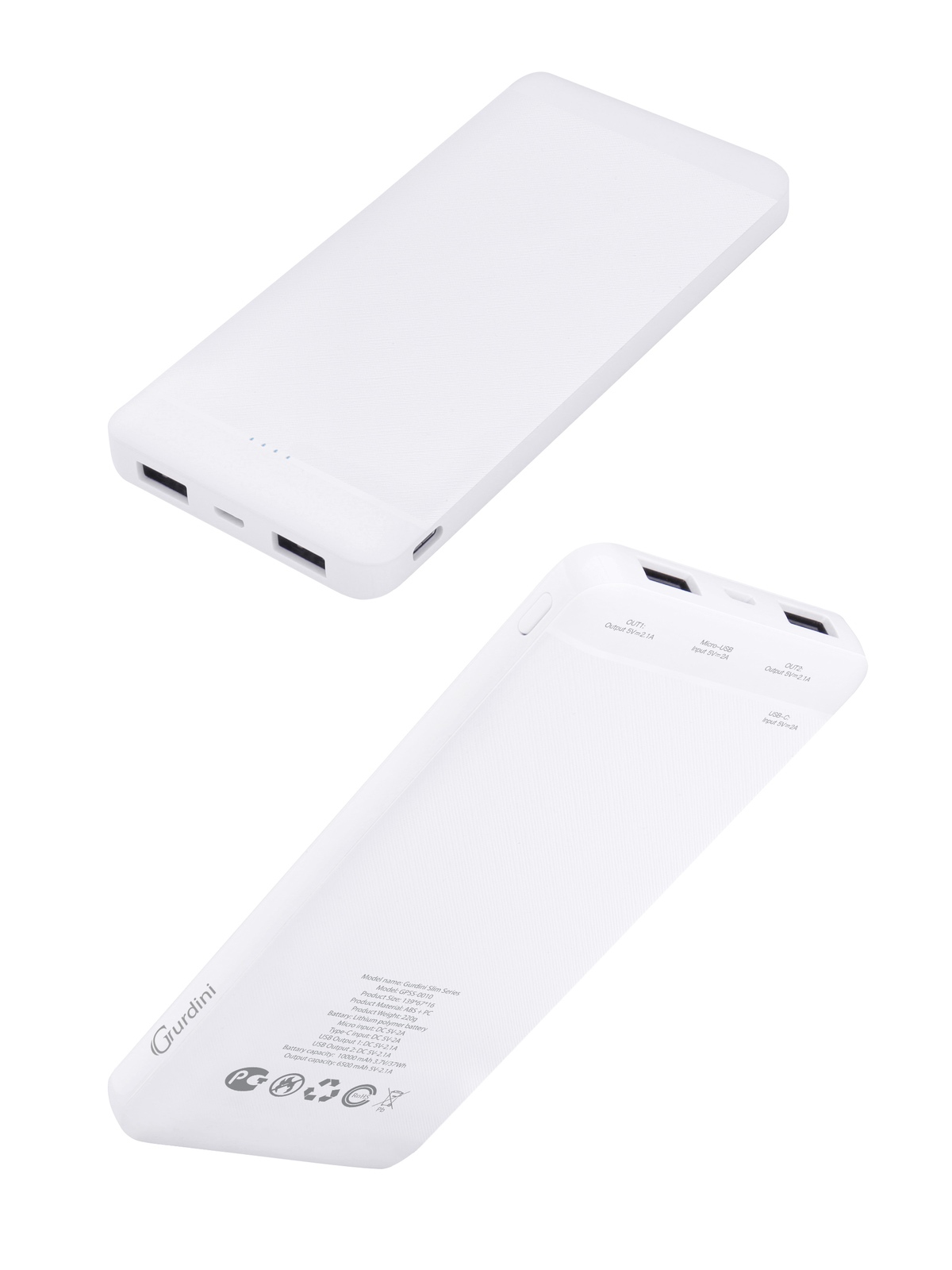 Дополнительный аккумулятор Gurdini Slim Series GPMS-0010W 10000 mAh White -  отзывы покупателей на Мегамаркет