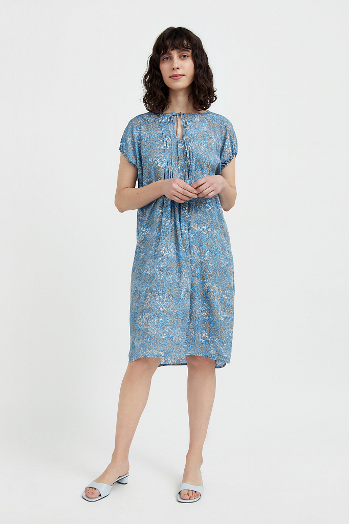 Пляжное платье женское Finn Flare S21-12093 голубое 3XL