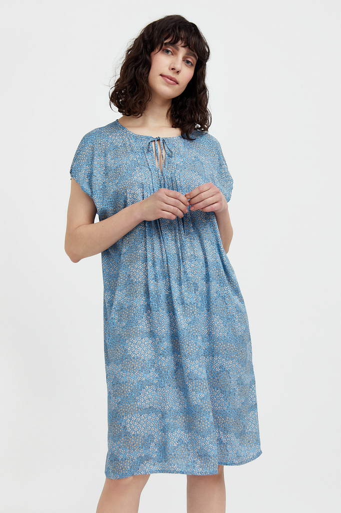 Пляжное платье женское Finn Flare S21-12093 голубое L