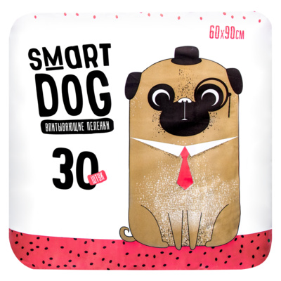 Пеленки для собак одноразовые Smart Dog 90 x 60 см, 30 шт