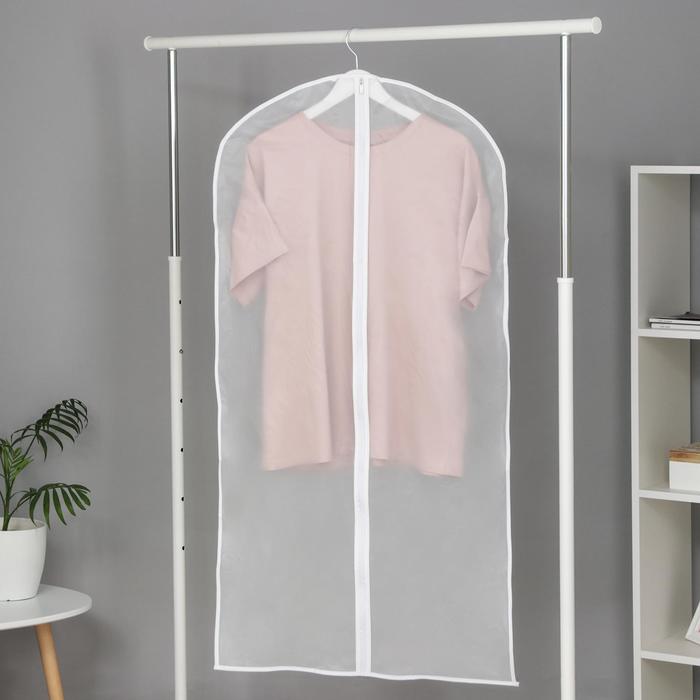Чеxол для одежды плотный Доляна, 60x120 см, PEVA, цвет белый купить в интернет-магазине, цены на Мегамаркет
