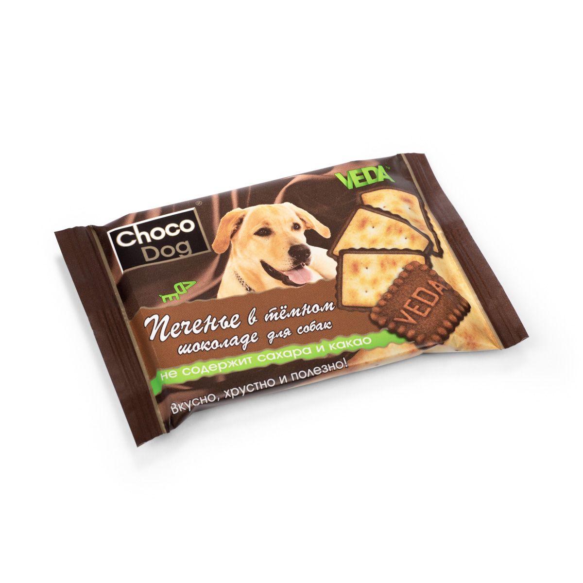 Лакомство для собак VEDA Choco Dog, печенье в темном шоколаде, 14 шт
