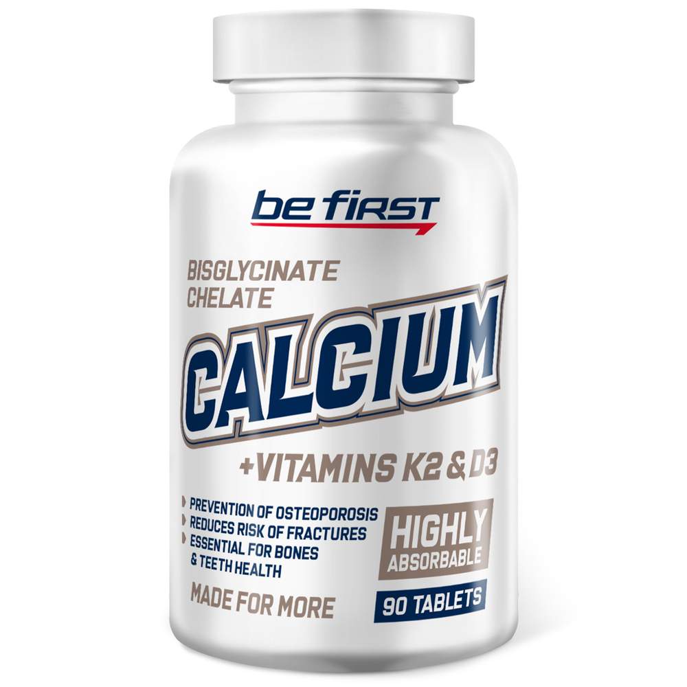 Be First Calcium Bisglycinate Chelate + K2 + D3 - 90 таблеток - купить в Москве, цены на Мегамаркет | 100042804999