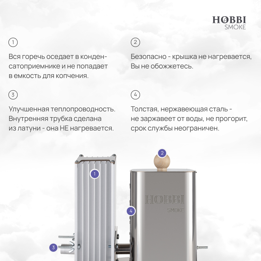 Дымогенератор для холодного копчения Hobbi Smoke 2.0+ с деревянной емкостью  - купить в Москве, цены на Мегамаркет | 600008772214