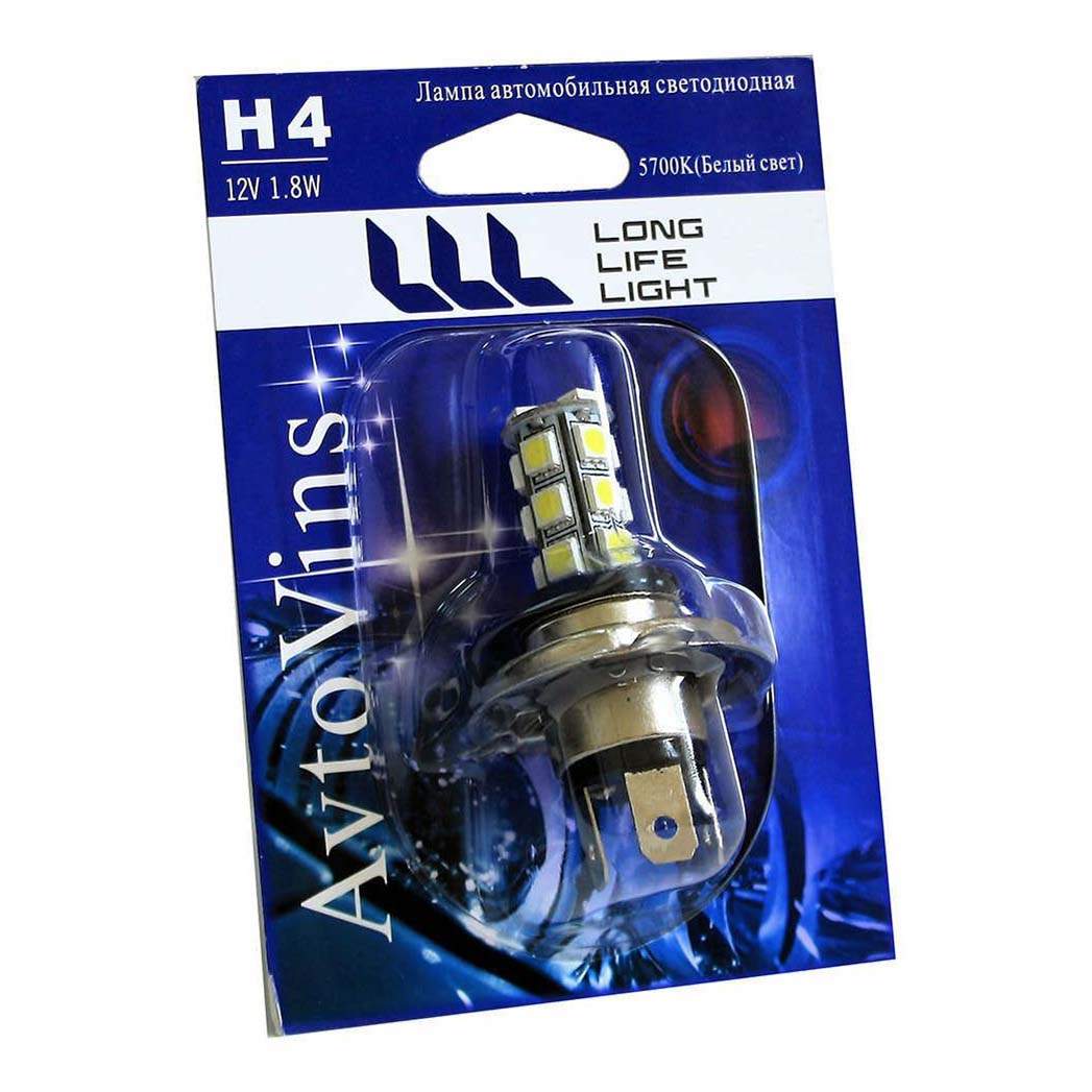 Лампа автомобильная AvtoVins светодиодная H4 DC12V 1,8W 18PCS