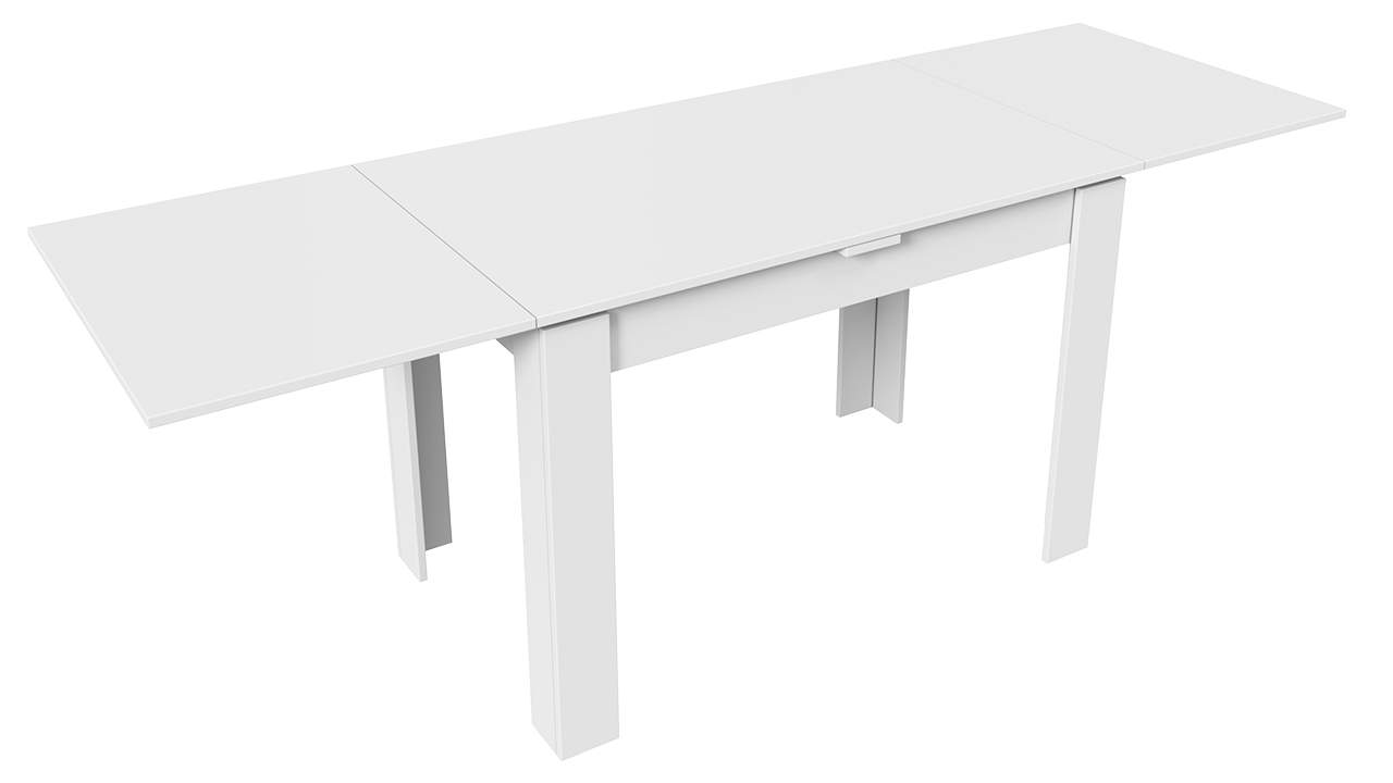 Белый овальный раздвижной стол на одной ножке