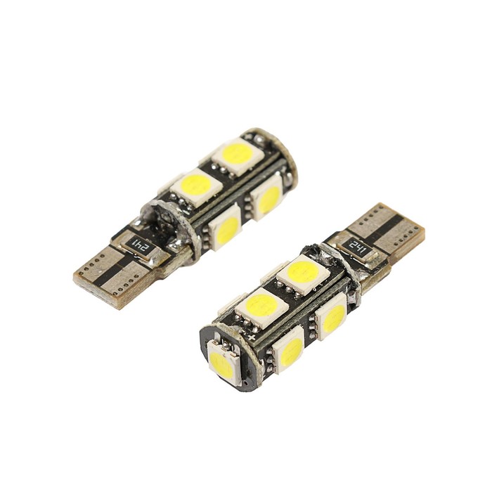 Автолампа светодиодная Cartage, T10 W5W, 12 В, 9 SMD-5050, 2 шт, свет белый - купить в Москве, цены на Мегамаркет | 100044269938