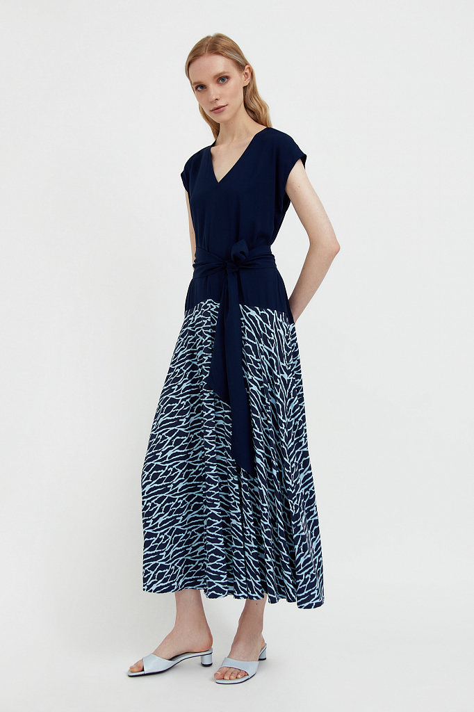 Платье-сарафан женское Finn Flare S21-14003 синее XL